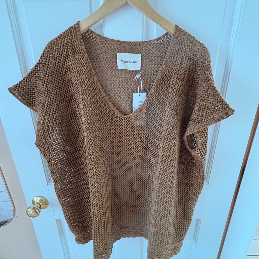 Misha And Puff Resin Open-Weave Net Tunic Dress
